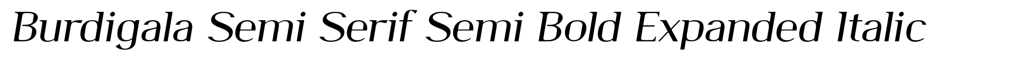 Burdigala Semi Serif Semi Bold Expanded Italic image